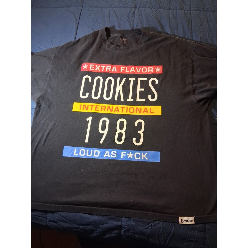 Cookies Brand Black Men's T Shirt Size 3XL Short Sleeve Mary Jane Gas